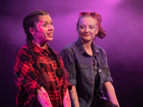 Two Young Women on stage in Romeo and Juliet
