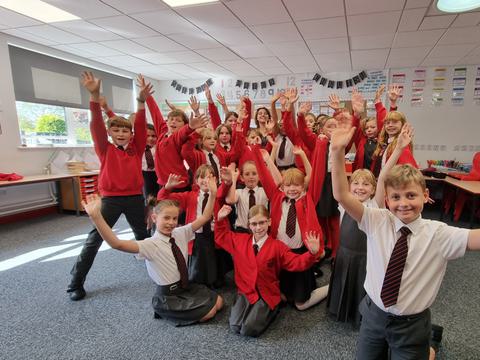 A primary school class who have received a Lichfield Garrick workshop form the Education and Outreach team