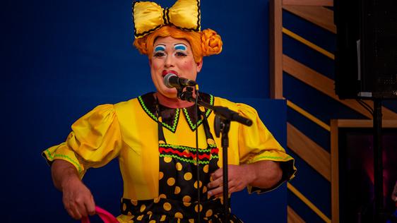 Pantomime Dame in the theatre