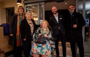 Burntwood Town Councillors Laura Ennis, Di Evans, Kathy Coe Chair, Darren Ennis and Head of Community Engagement at the garrick Jonny Mc Clean