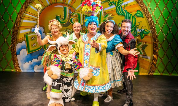 Jack and the Beanstalk panto cast members on stage