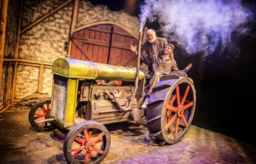 Grandad & Grandad on Tractor on stage