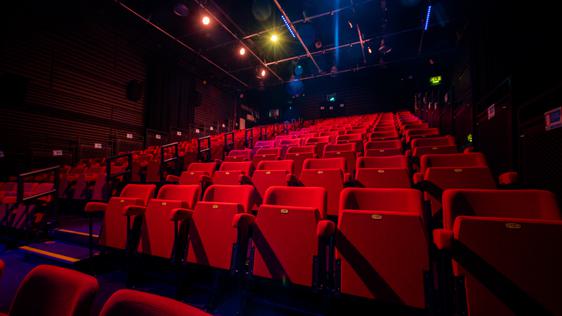 A view of the Studio Theatre seating from the stage
